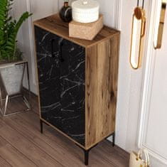 Woody Fashion Ormar za cipele, Prag - Walnut, Black Marble
