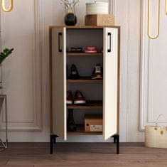 Woody Fashion Ormar za cipele, Prag - Walnut, Cream