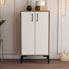 Woody Fashion Ormar za cipele, Prag - Walnut, White