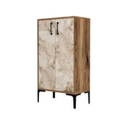 Woody Fashion Ormar za cipele, Prag - Walnut, White Marble