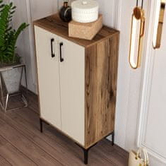 Woody Fashion Ormar za cipele, Prag - Walnut, Cream