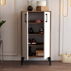 Woody Fashion Ormar za cipele, Prag - Walnut, White