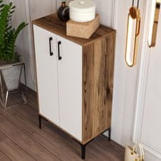 Woody Fashion Ormar za cipele, Prag - Walnut, White