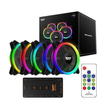 darkFlash Set ventilatora za računalo ARGB Darkflash DR12 Pro 5u1 120x120 (crni)
