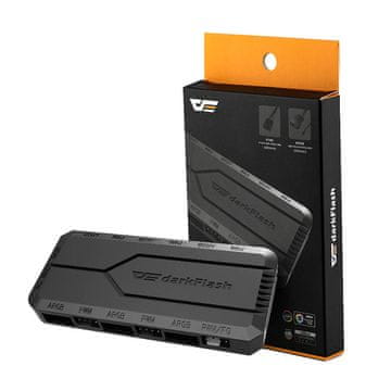 darkFlash Kutija za upravljanje ventilatorom za računalo Darkflash RC2 RGB PWM + daljinski upravljač (crni)
