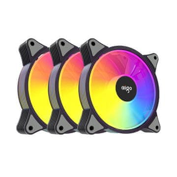 Aigo Set ventilatora za računalo 3 u 1 Aigo AR12 ARGB 120x120 (crni)