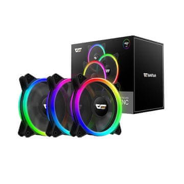 darkFlash Set ventilatora za računalo ARGB Darkflash DR12 Pro 3u1 120x120 (crni)