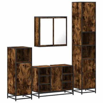 Vidaxl 4-dijelni set kupaonskog namještaja boja hrasta drveni