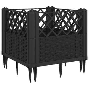 Vidaxl Vrtna sadilica s klinovima siva 43,5x43,5x43,5 cm PP