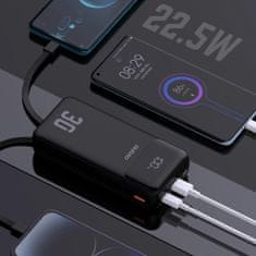 DUDAO K15MAX Power Bank 30000mAh USB / USB-C / Lightning + kabeli 22.5W, crno