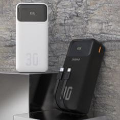 DUDAO K15MAX Power Bank 30000mAh USB / USB-C / Lightning + kabeli 22.5W, crno