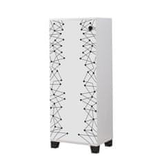 Woody Fashion Ormarić za cipele, Bijela boja Crno, Filinta 801 - White