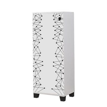 Woody Fashion Ormarić za cipele, Bijela boja Crno, Filinta 801 - White