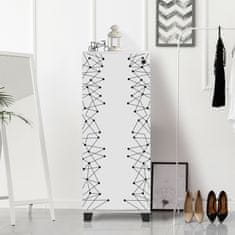 Woody Fashion Ormarić za cipele, Bijela boja Crno, Filinta 801 - White