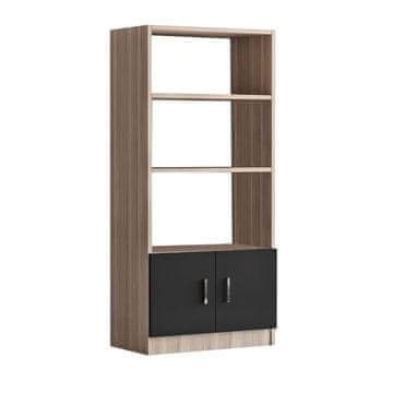Woody Fashion Polica za knjige, hrast Crno, Vario D - Oak, Black