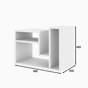 Woody Fashion Pomoćni stol, Bijela boja, Abies - White