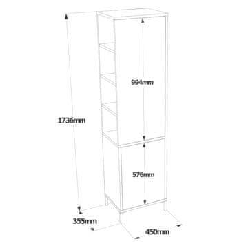 Woody Fashion Višenamjenski ormarić, Bijela boja, VI1-W