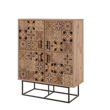 Woody Fashion Višenamjenski ormarić, Atlantski bor Crno, Quantum Solo - Retro