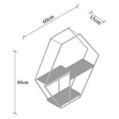 Woody Fashion Zidna polica, Crno Orah, Narcissus