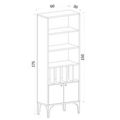 Woody Fashion Polica za knjige, Hrast safir, Pollux