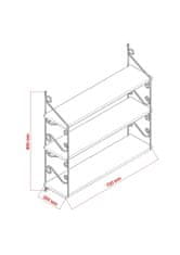 Woody Fashion Zidna polica, hrast, Seramoni 3'lü - Oak