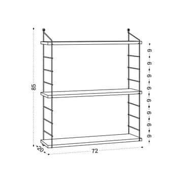 Woody Fashion Zidna polica, Bijela boja, Armoni 3'lü - White