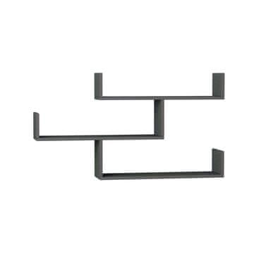 Woody Fashion Zidna polica, Antracit, Tibet - Anthracite