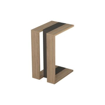 Woody Fashion Pomoćni stol, hrast Antracit, Muju - Oak, Anthracite, Oak