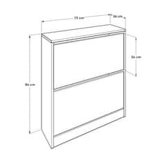 Woody Fashion Ormarić za cipele, Bijela boja, SHC-520-BB-1