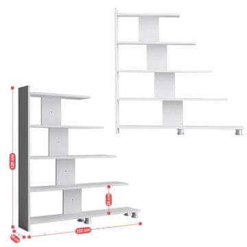 Woody Fashion Polica za knjige, Bijela boja, Reward - White