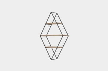 Woody Fashion Zidna polica, Crno Orah, Prizma