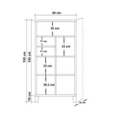 Woody Fashion Polica za knjige, Atlantski bor, Marina Flora - 750