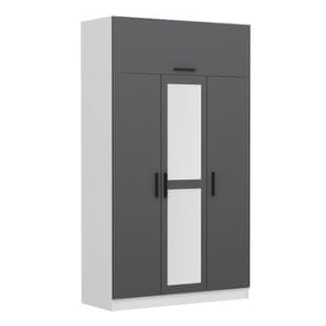 Woody Fashion Garderoba, Minar 3 Kapak 255 - Anthracite, White