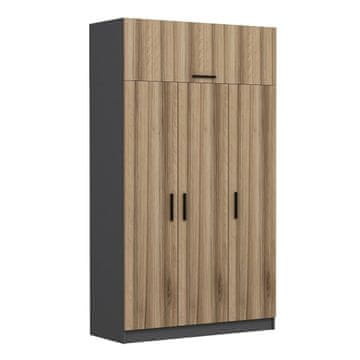 Woody Fashion Garderoba, Minar 3 Kapak 2 Çekmece 255 - Dore, Anthracite