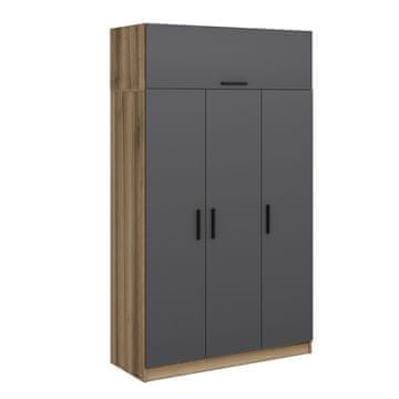 Woody Fashion Garderoba, Minar 3 Kapak 2 Çekmece 235 - Anthracite, Dore