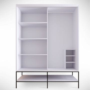 Woody Fashion Garderoba, Martin Sürgülü 150 - White, Black, Gold