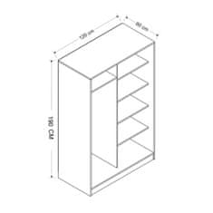 Woody Fashion Garderoba, Kale White Stone - 2312