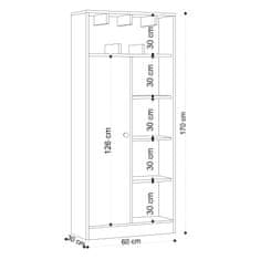 Woody Fashion Polica za knjige, hrast, Jemma