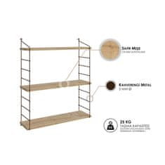 Woody Fashion Zidna polica, hrast, Armoni 3'lü - Oak