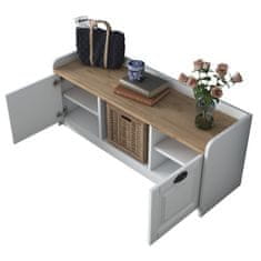 Woody Fashion Ormarić za cipele, Bijela boja Orah, P2 - 1808 - Walnut