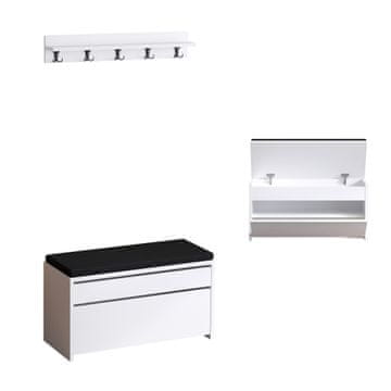 Woody Fashion Ormarić za cipele, Bijela boja Crno, Dory