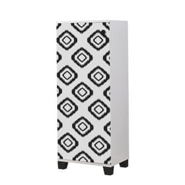 Woody Fashion Ormarić za cipele, Bijela boja Crno, Filinta Fas - White