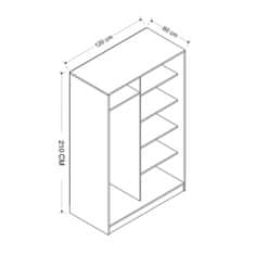 Woody Fashion Garderoba, Kale Anthracite Oak - 2317