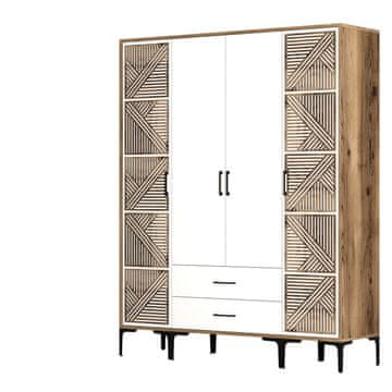 Woody Fashion Ormar, Kumsal PTP - Walnut, White