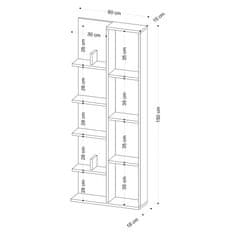 Woody Fashion Polica za knjige, hrast, Lily