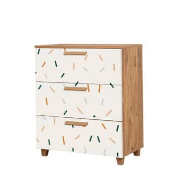 Woody Fashion Komoda, Atlantski bor Bijela boja, Leva Gravis Line