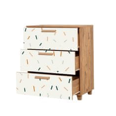 Woody Fashion Komoda, Atlantski bor Bijela boja, Leva Gravis Line