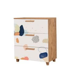 Woody Fashion Komoda, Atlantski bor Bijela boja, Leva Gravis Pied