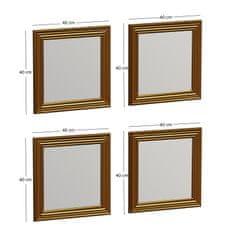 Woody Fashion Set ogledala (4 komada), Zlato, Loza - Gold