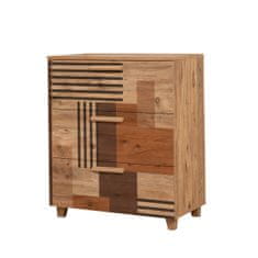 Woody Fashion Komoda, Atlantski bor, Leva Gravis Colorblock